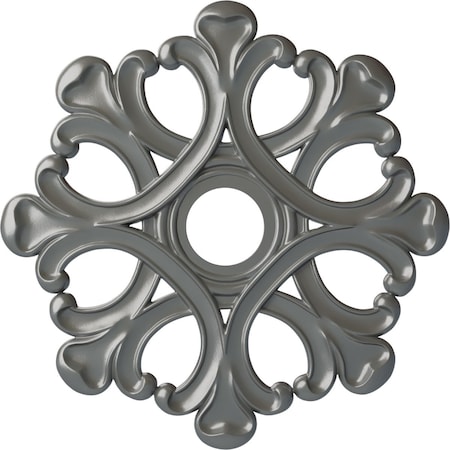 Ekena Millwork Angel Ceiling Medallion (Fits Canopies up to 4 3/8"), Hnd-Painted Silver, 20 7/8"OD x 3 5/8"ID x 1"P CM20ANSLS